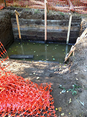 Muddy water in construction hole